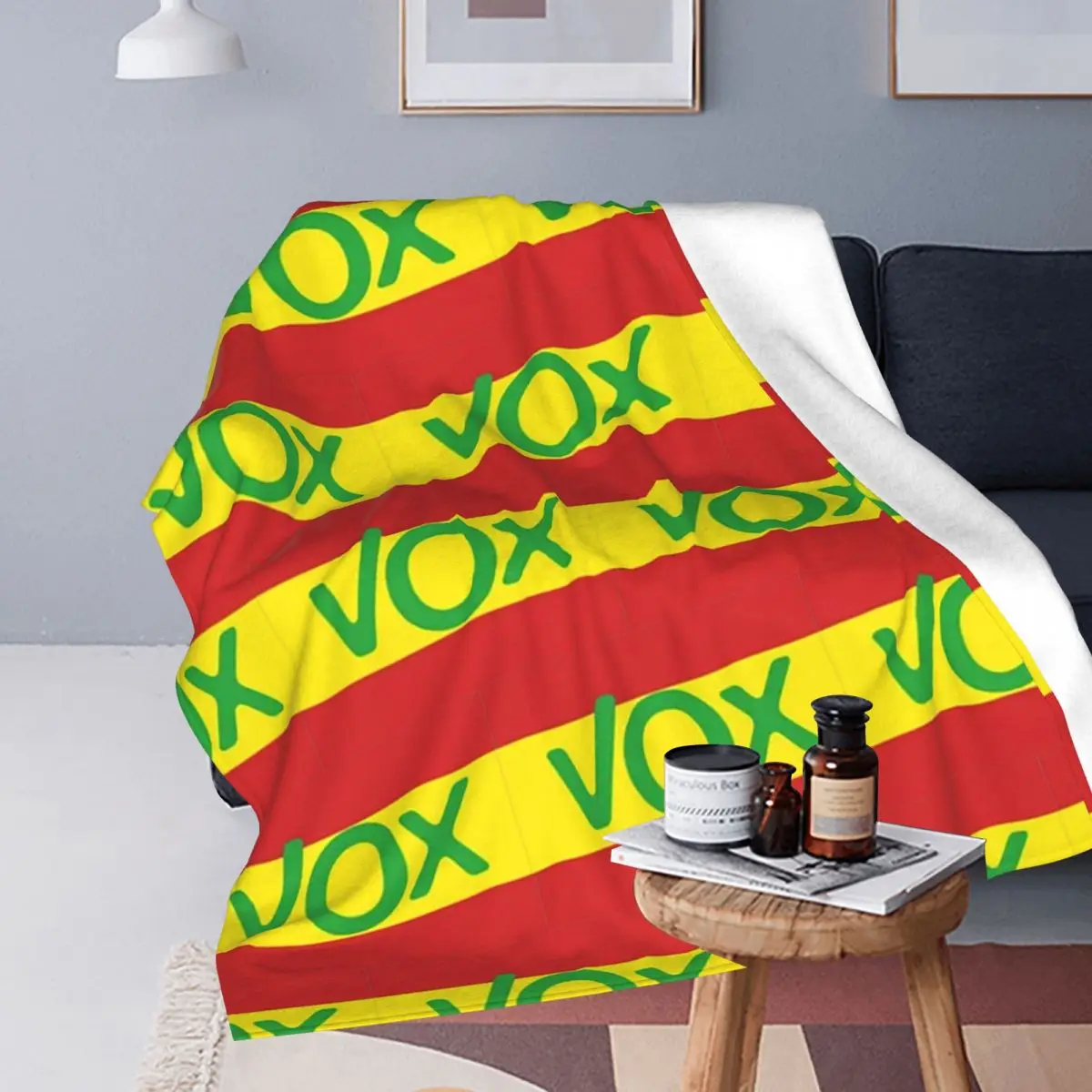 Espana Vox Logo Spain Political Party Spanish Blankets Soft Warm Flannel Throw Blanket Plush for Bed Travel Home Sofa