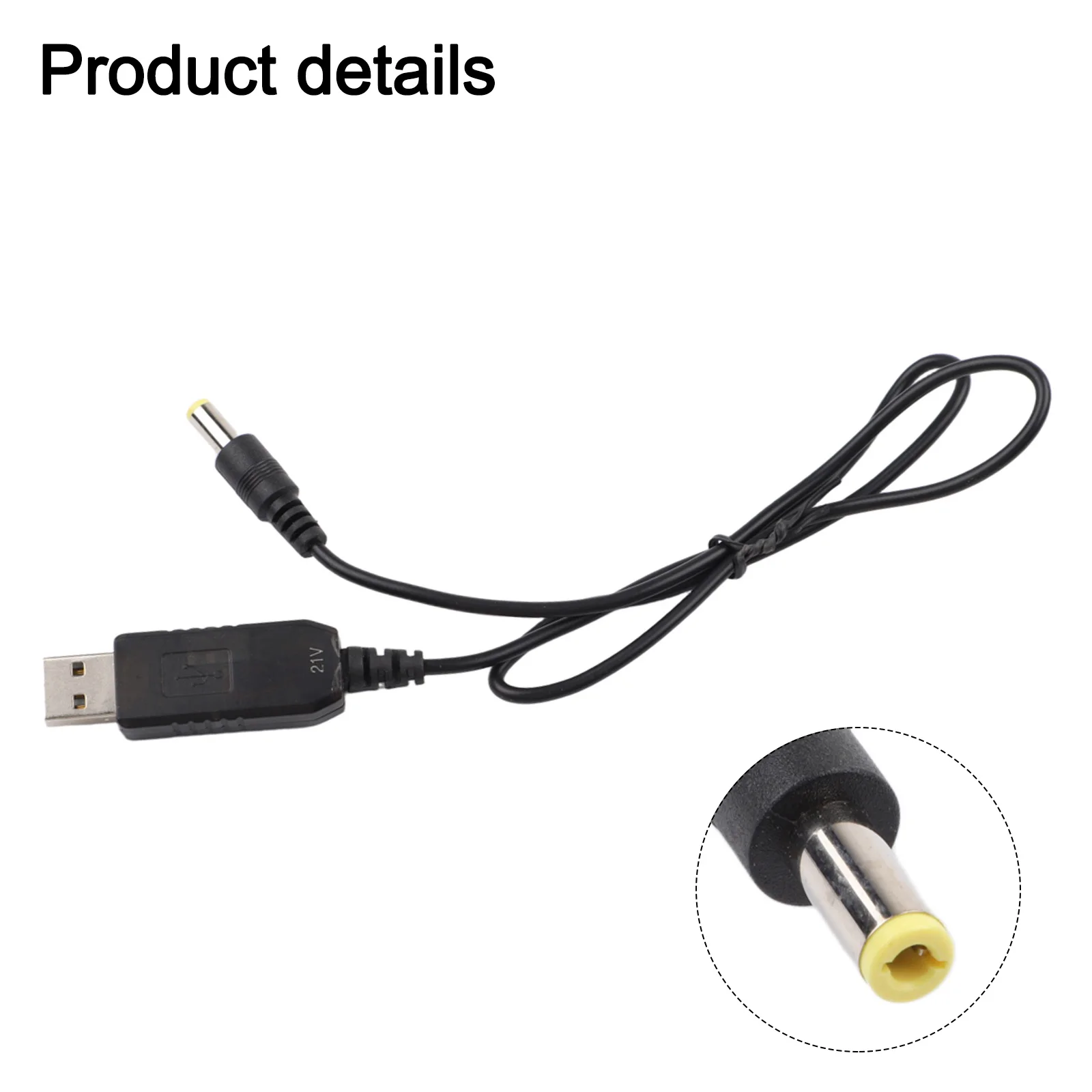 21V Battery Charger Cable Boost Cable 73cm DC Interface High-quality Material Overall Length Approx. 73cm Used For 21V Battery