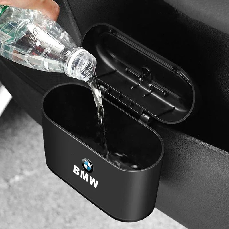 Car Trash Bin Storage Box Hanging Trash Interior Accessories For BMW Series i3 i4 G07 G06 G05 G02 G01 F48 F39 G42 G30 G20 G26