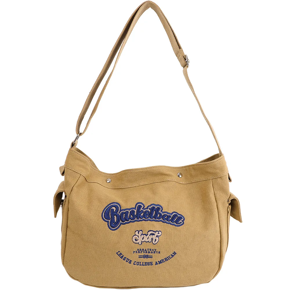 

2025 Korean Style Heavy Canvas Messenger Bag Trendy Unisex Crossbody Bag for College Spacious Casual Courier Bag for Men Women