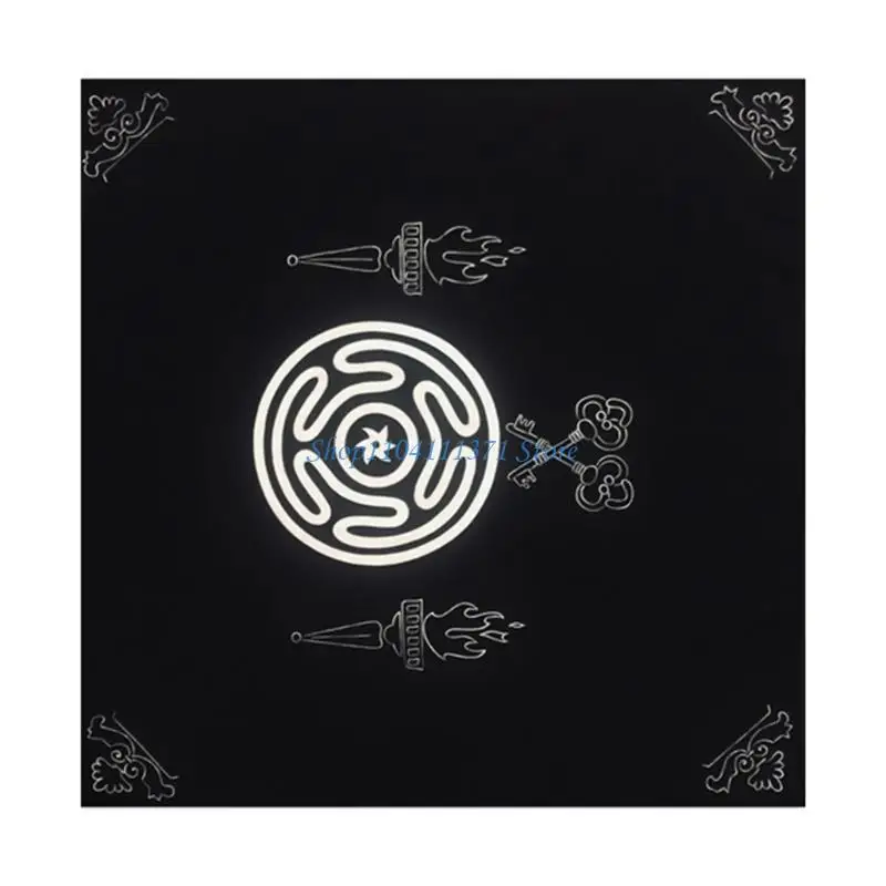 

P9FC Tarots Tablecloth Divinations Table Cover 3 Size Option Board Game Table Cloth