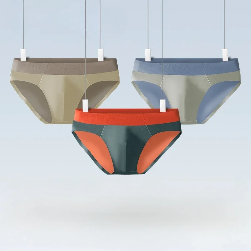 

3 упаковки мужского нижнего белья, дышащие бесшовные трусы со средней талией, Ropa Interior Hombre