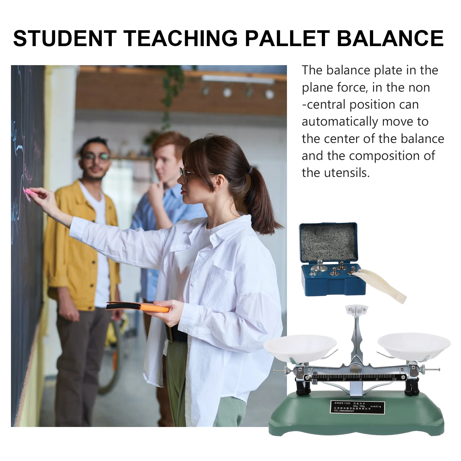 

1Set Tray Balance Physics Experiment Scale Clear Scale School Laboratory Balance Science Tool Laboratory Tool School