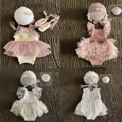 Lace Newborn Photography Outfits Girl Dress Infant Photoshoot Outfits Cute Lace Rompers Newborn Photography Props Set Tutu Skirt