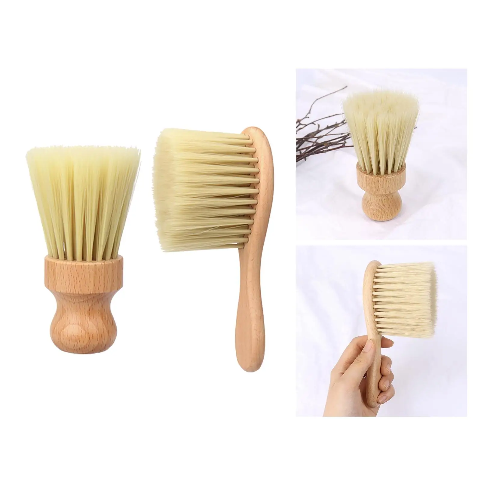 Barber Neck Duster Brush Professional Soft Nylon Beech Hair Cutting Brush for