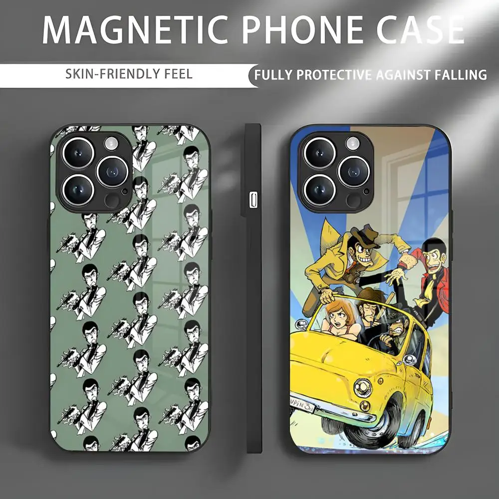 L-Lupin III Phone Case Iphone 16 Pro Max Case 15 14 13 12 11 X XR XS XSMAX 8 Plus Mini Pro Max Glass Magnetic Phone Case