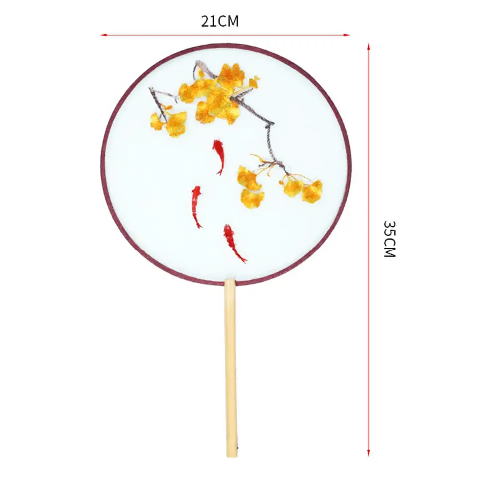 Chinese Ancient Round Fan Silk Embroidered Cheongsam Fan Dance Performance Photography Props Vintage Home Decor 1pcs