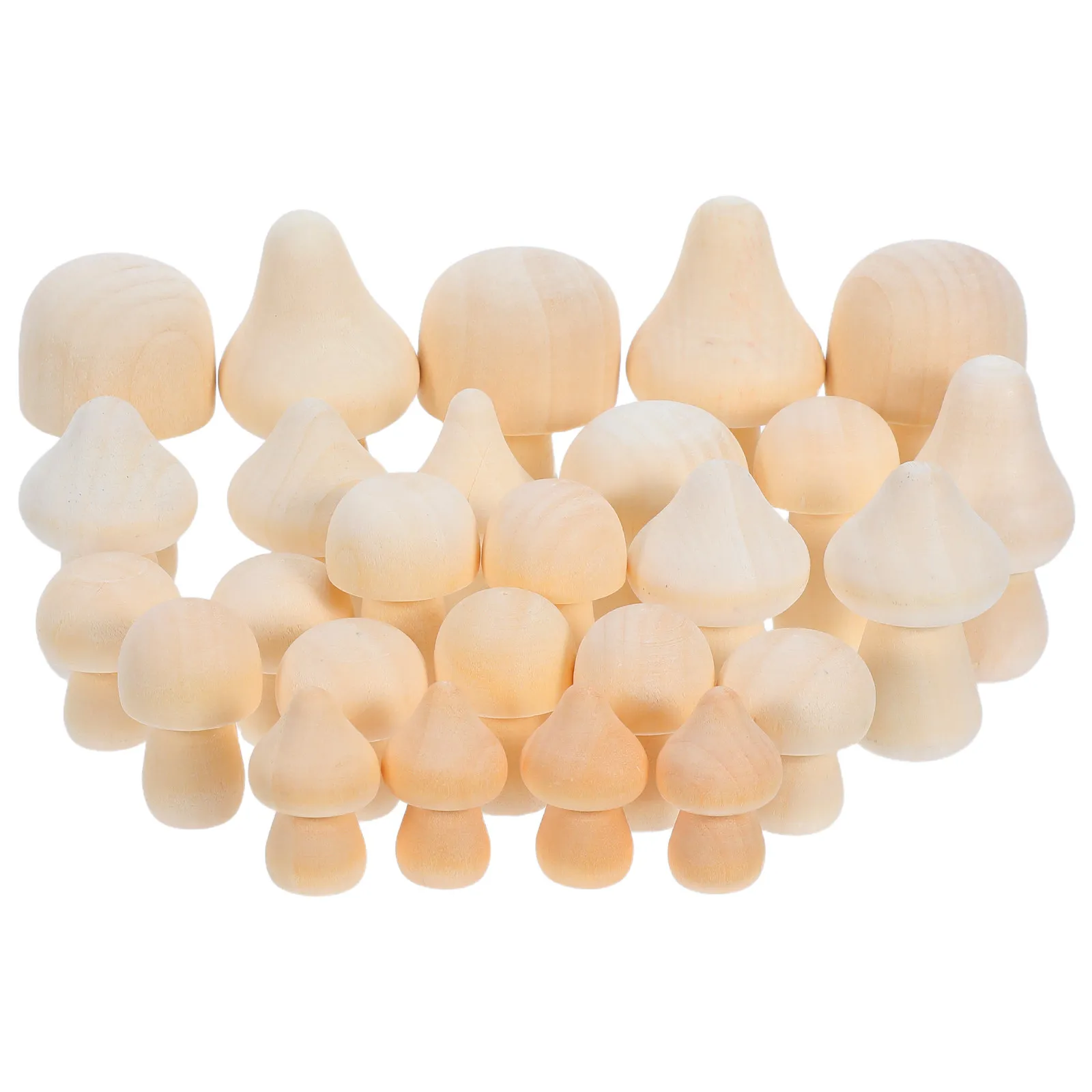

50pcs Mini Wood Mushroom Peg 2.83X1.3'' Unfinished Natural Wooden Mushroom For Kids Diy Craft Painting Peg