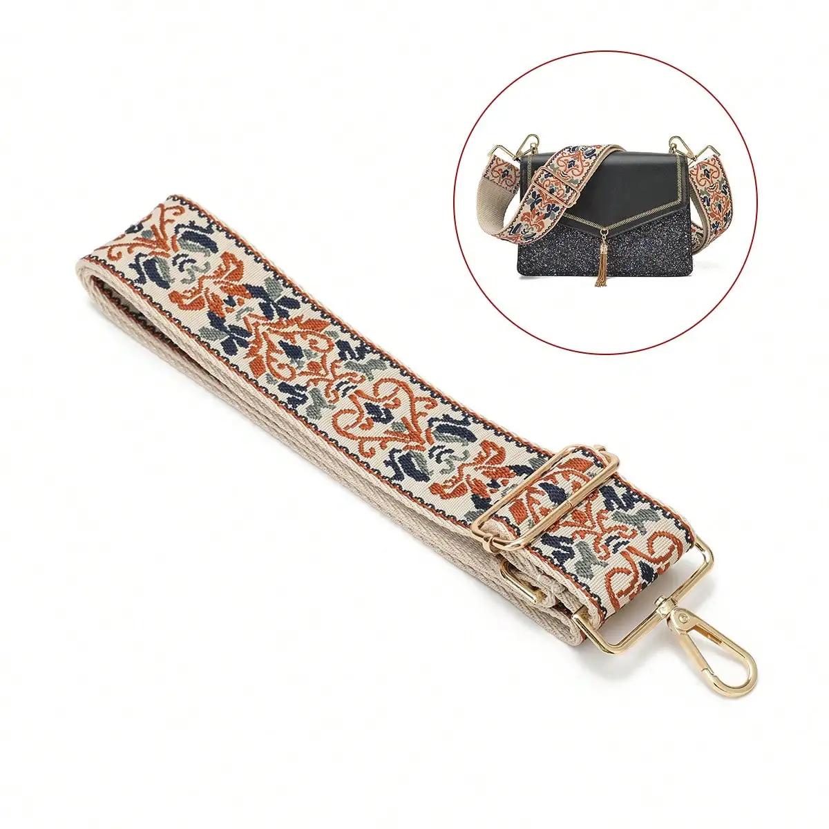 

Diamond-Shaped Embroidery Lace Shoulder Strap Adjustable 5 Cm Wide Strap Convenient Shoulder Strap 120 Cm Replaceable Adjustable