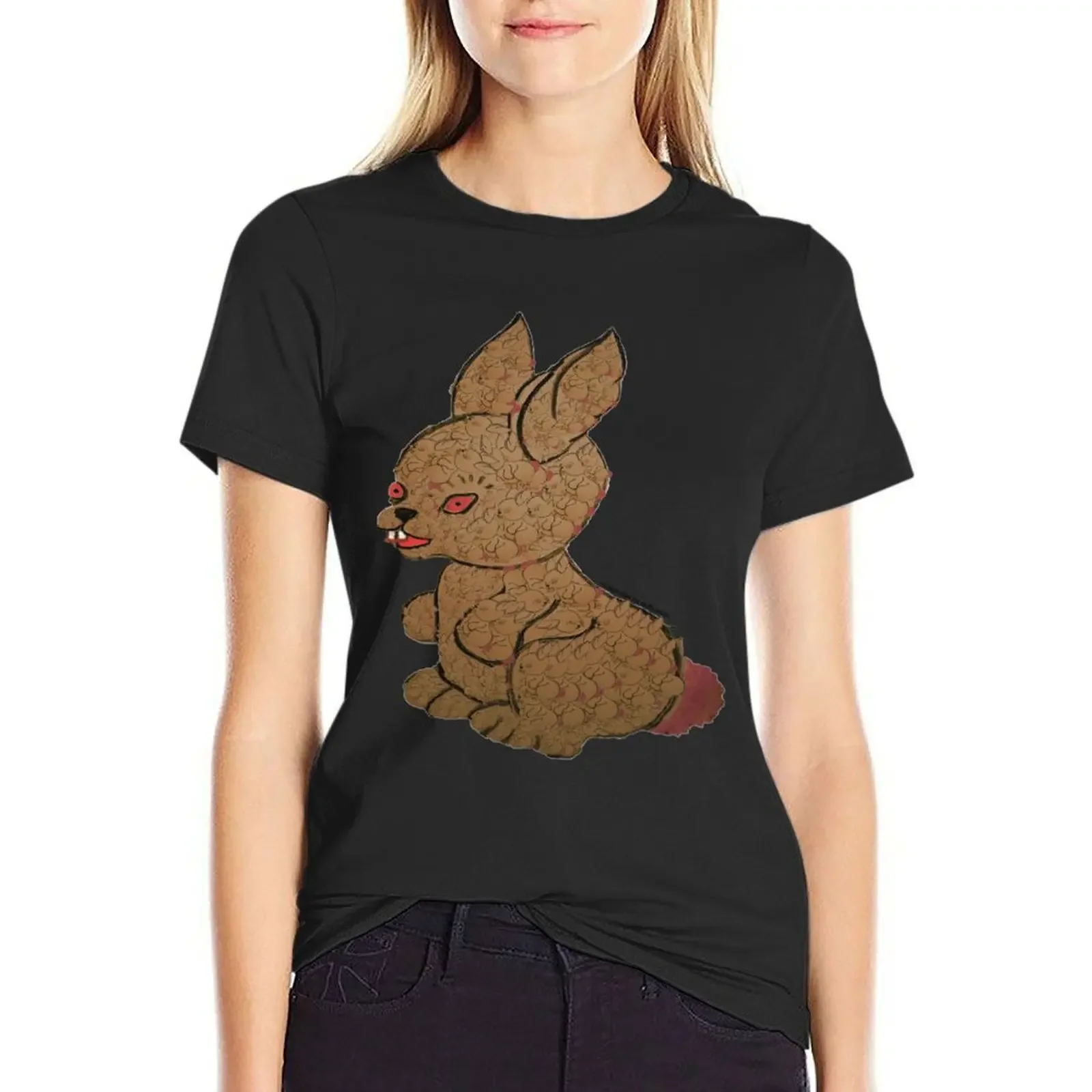 

Blood Bunny T-Shirt lady clothes hippie clothes funnys Female clothing white t shirts for Women