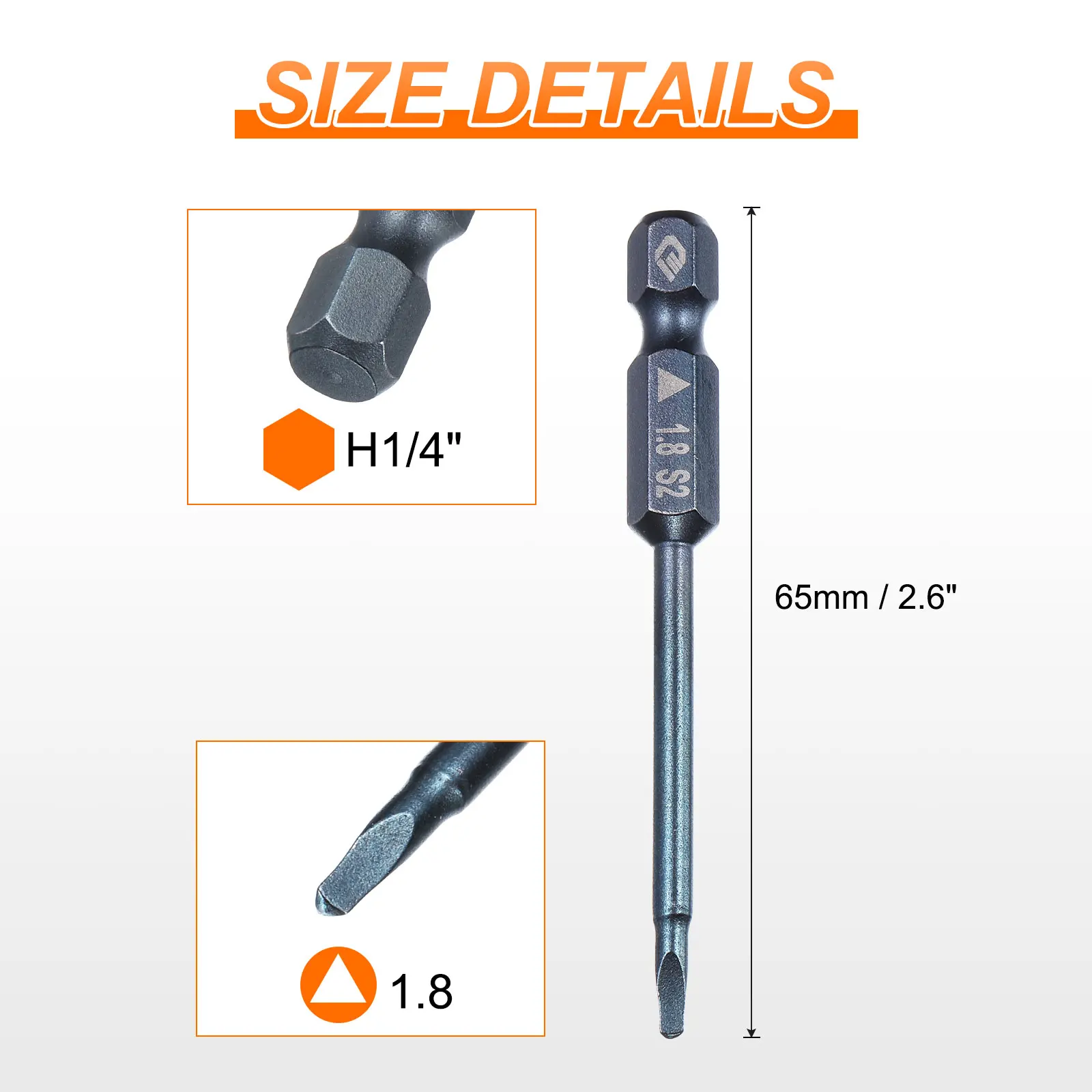 Uxcell 1/2/5Pcs Torx Triangle U/Y Type Screwdriver Bit S2 Steel Triangular Screw Driver Bit for Repair Work Electric Screwdriver