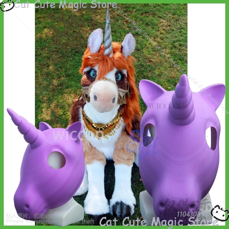 

Пушистый комбинезон Kawaii 3D полилуактическая кислота, основа для головы, череп, милая маска, аниме, единорог, головные уборы для косплея, аксессуары «сделай сам», Cos по индивидуальному заказу