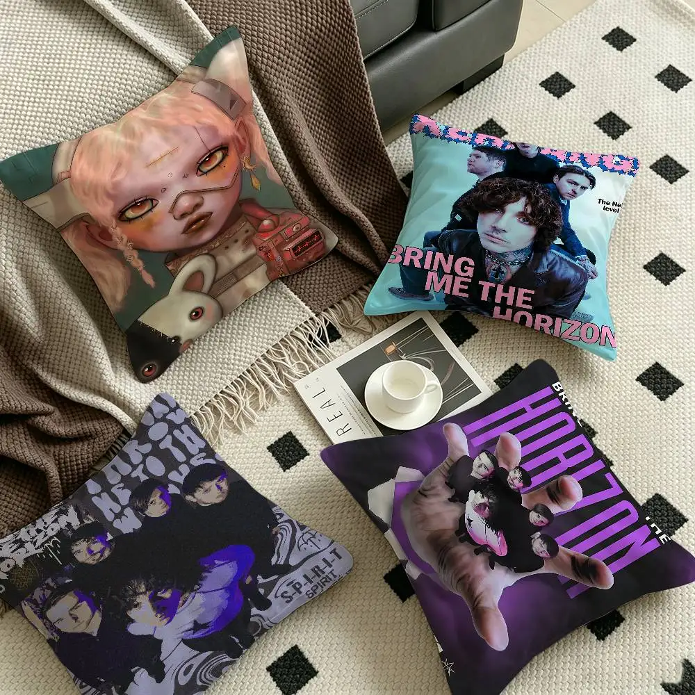 Rock Band B-Bring M-Me The H-Horizon  Personalized picture text home decorative pillows Household Gifts 45x45cm