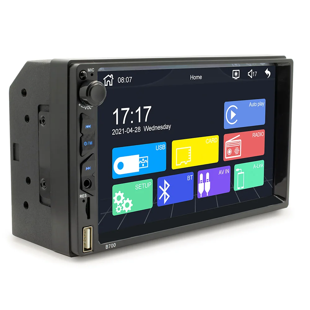 New 7 inch HD capacitive screen MP5 Apple carplay mobile phone connected mp3 player colorful lights