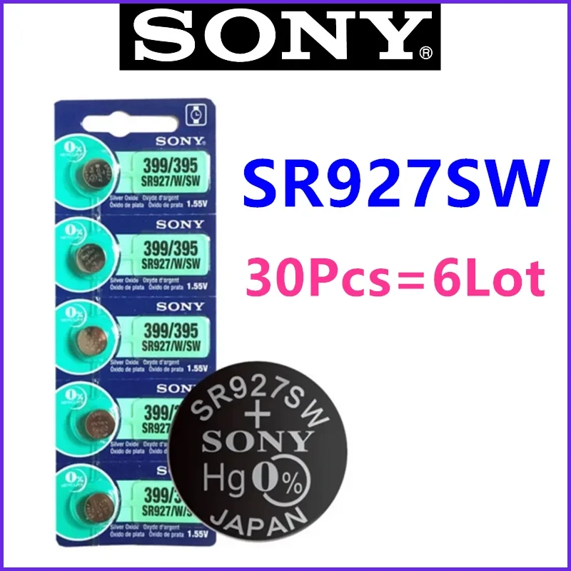 30Pcs Original Sony SR927SW AG7 395 LR927 395AL926F SR927SW Batteries Button Battery for Watch Toys Control Calculator Toy