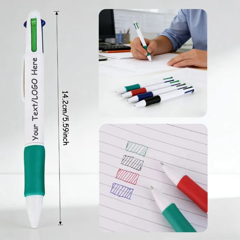 28/35PCS Customizable Retractable Ballpoint Pens 4 Colors in 1 Multicolor Pens for Students Teachers Office Workers Party Gifts
