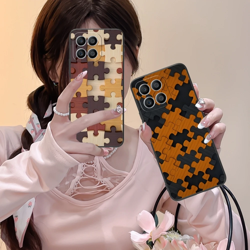 Puzzle Pretty Fashion Mobile Cell Phone Case for Huawei Honor 90 80 70 60 50 30 20 10 9 8 7 Pro S SE Lite 5G Black Cover Shell