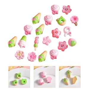 20Pcs Resin Cherry Blossom Charms DIY Craft Accessories Phone Case Decoration Flower Embellishments Oriental Phone