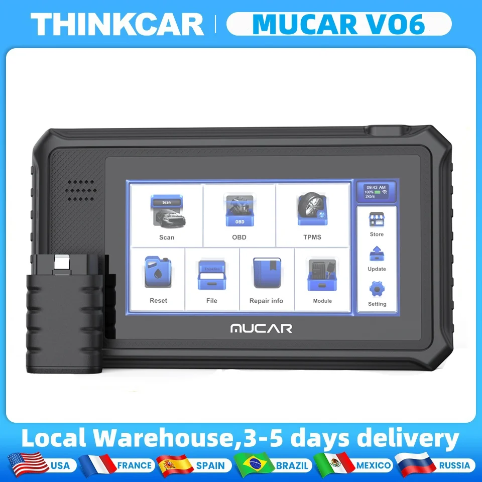 MUCAR VO6 자동차 진단 도구, 전체 시스템 OBD2 스캐너, 28 리셋, 평생 무료 양방향 제어, ECU 코딩, 자동 스캔 도구 