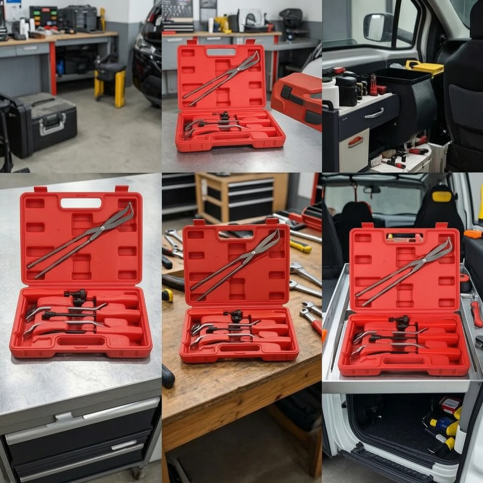 8 Pieces Drum Brake Service Tool Set Portable Drum Brake Tool Set Organized Molded for Mechanics, Garage, Repair Shop