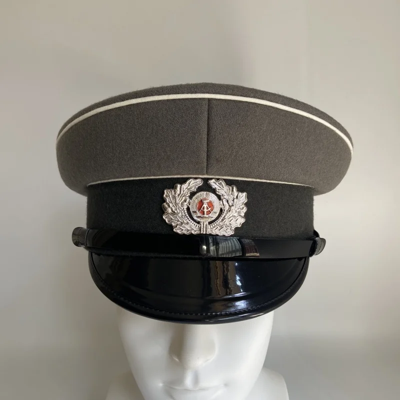 Reproduction de casquette de visière d'officier NVA de l'armée allemande de l'est DDR-chapeau militaire de guerre froide de la seconde guerre mondiale, casquette à visière Stasi Cosplay