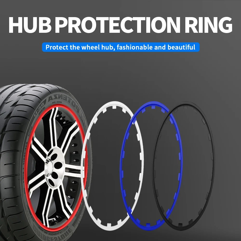 4PCS Car Wheel Hub Rim Edge Protector Ring Strip Rubber Tire Protection Decoration Accessories For Tesla Audi BMW JAGUAR SEAT DS