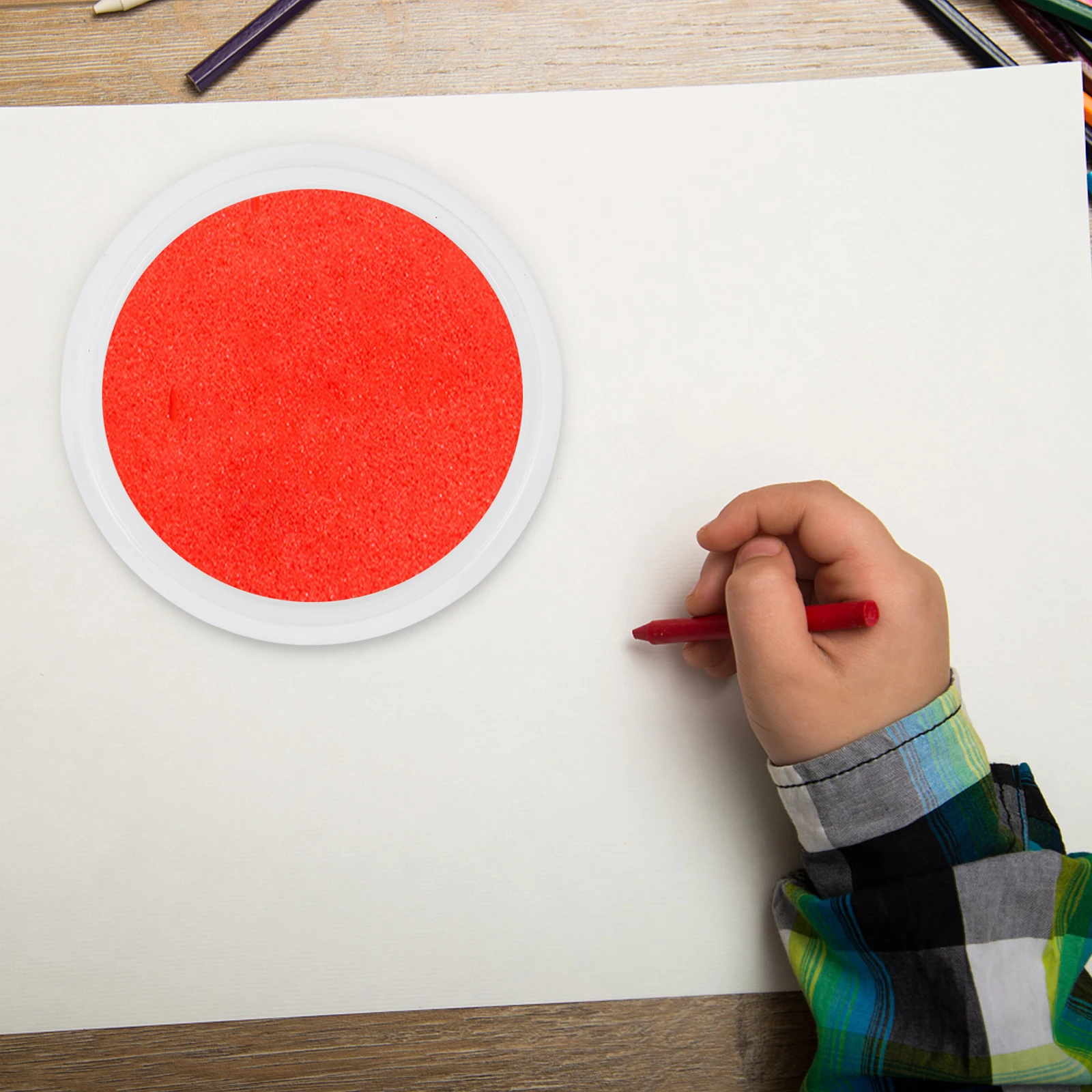 

10Pcs Blank Ink Pads High Density Absorb More Inks Uniform DIY Painting Stamp Round Refillable Kids Finger Art