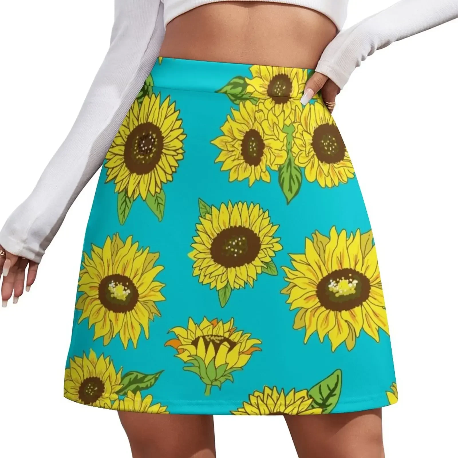 

Grunge Sunflower Pattern Mini Skirt summer dress women 2024 clothes for women