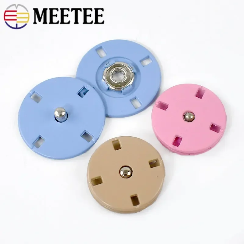 Meetee 10sets 12.5-25mm Metal Snap Button Invisible Clasp Buckle DIY Coat Down Jacket Windbreaker Decorative Sewing  Accessory