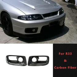 For Nissan R33 Skyline GTR Border OE Style Carbon Fiber Glossy Finished Front Bumper Air Duct Accessories Exterior Body kits