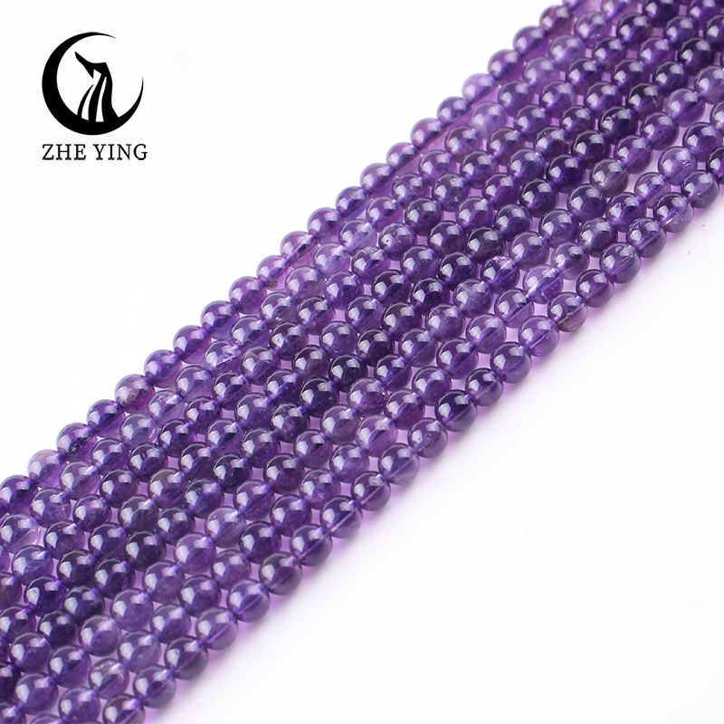 Cheap Natural Amethyst Gemstone Beads 4mm Loose Round Stone Beads for Jewelry Making Bracelet Necklace DIY Accessories