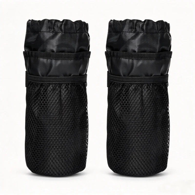 1/2pcs Bike Bottle Holder Handlebar Stem Thermal Bag with Mesh Pocket Coffee Cup Holders Cycling Water Bottle Carrier Bag