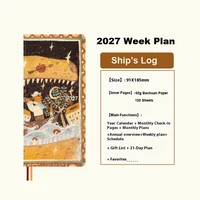 2027 Kinbor Weekly Planner Pocket Journal Notebook Slim Weeks Plan 52g Bachuan Paper Monthly Yearly Planner for Back To School 2