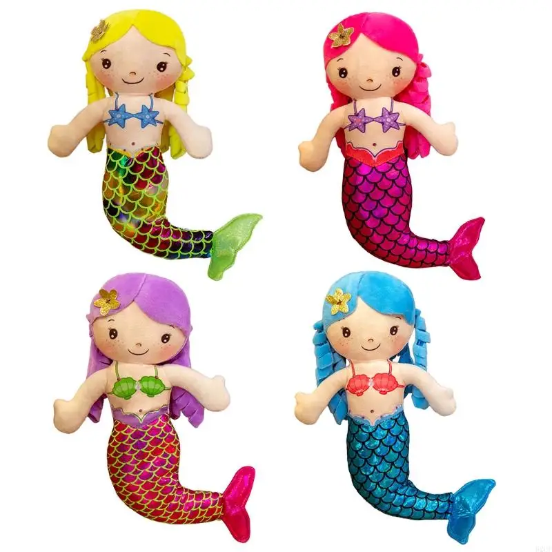 62CF Glittering for Doll Film Products Party Gift Pillow Stuffed Mermaid for Collecto