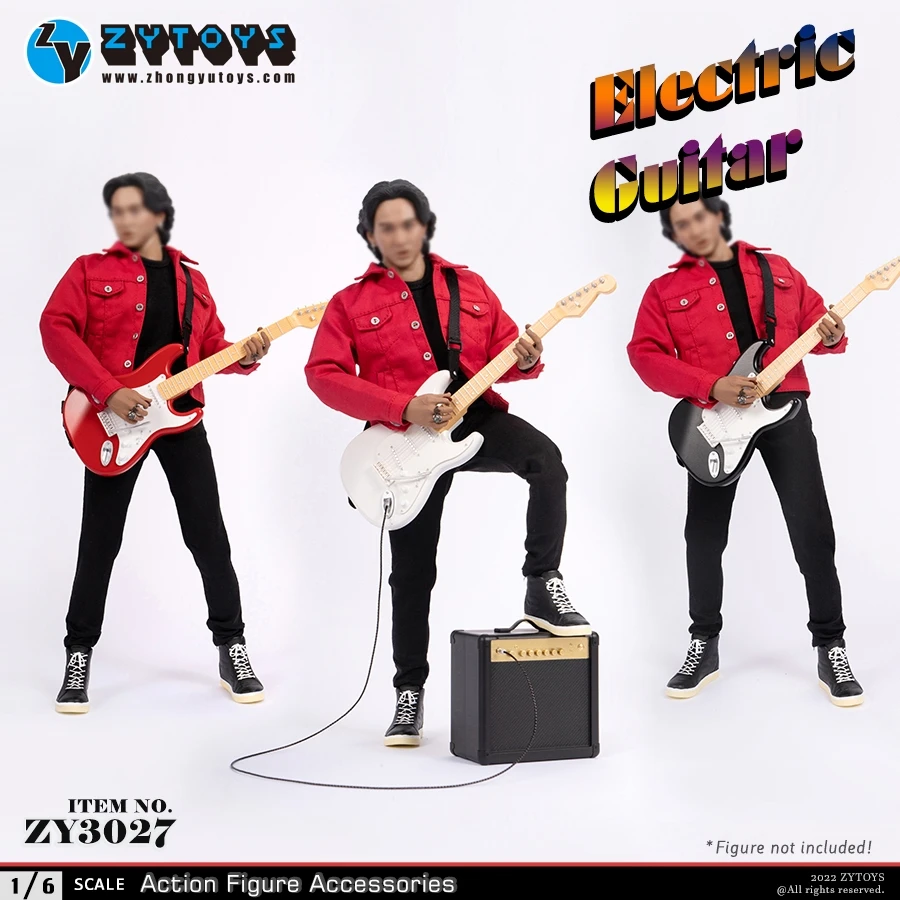 Hot ZYTOYS ZY3027 1/6 Plastic Electric Guitar Audio Microphone Model Soldier Scene Accessories Fit 12'' Action Figure Body Dolls