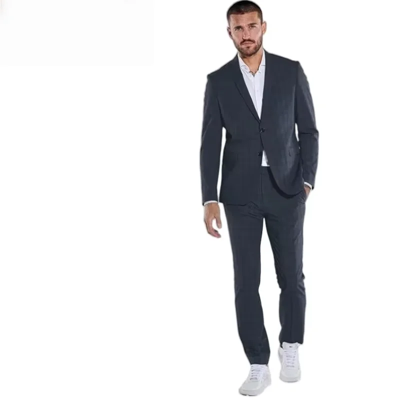 

Мужской приталенный пиджак из двух частей | Индивидуальный пиджак для свадьбы/деловой/официальных мероприятий (доступны подходящие брюки)