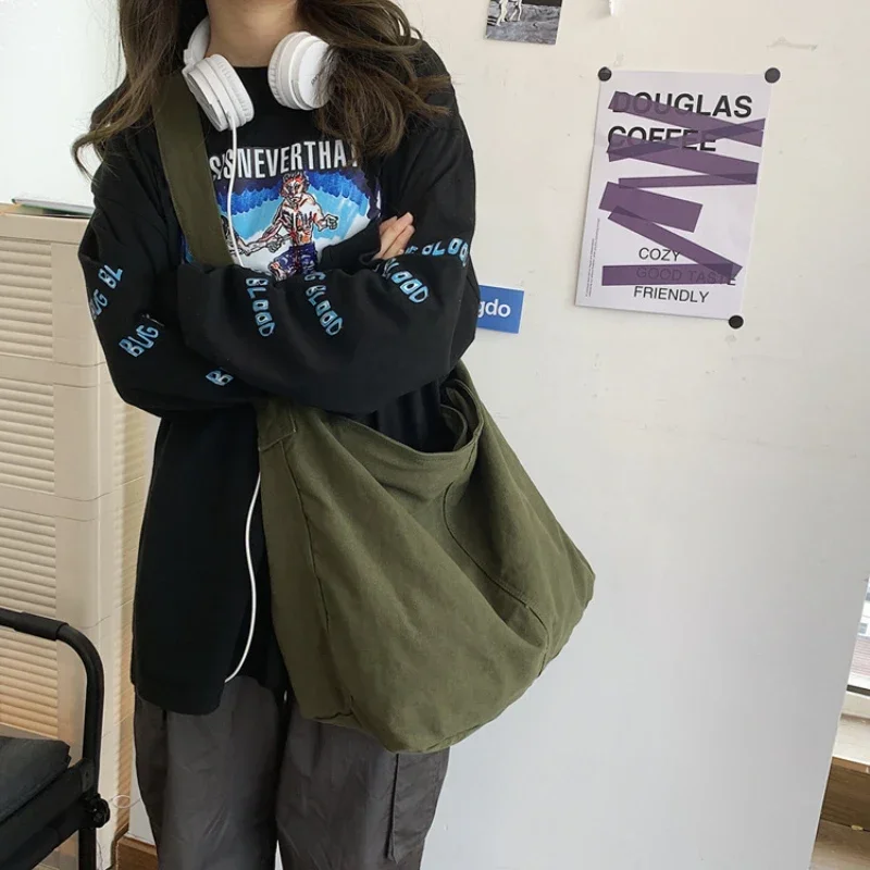 2023 Torba na ramię Kobiety Shopper Płótno Tote Bag Kobieta Solidna Prosta Duża Pojemność Crossbody Torby Kobiety Projektant Torebki