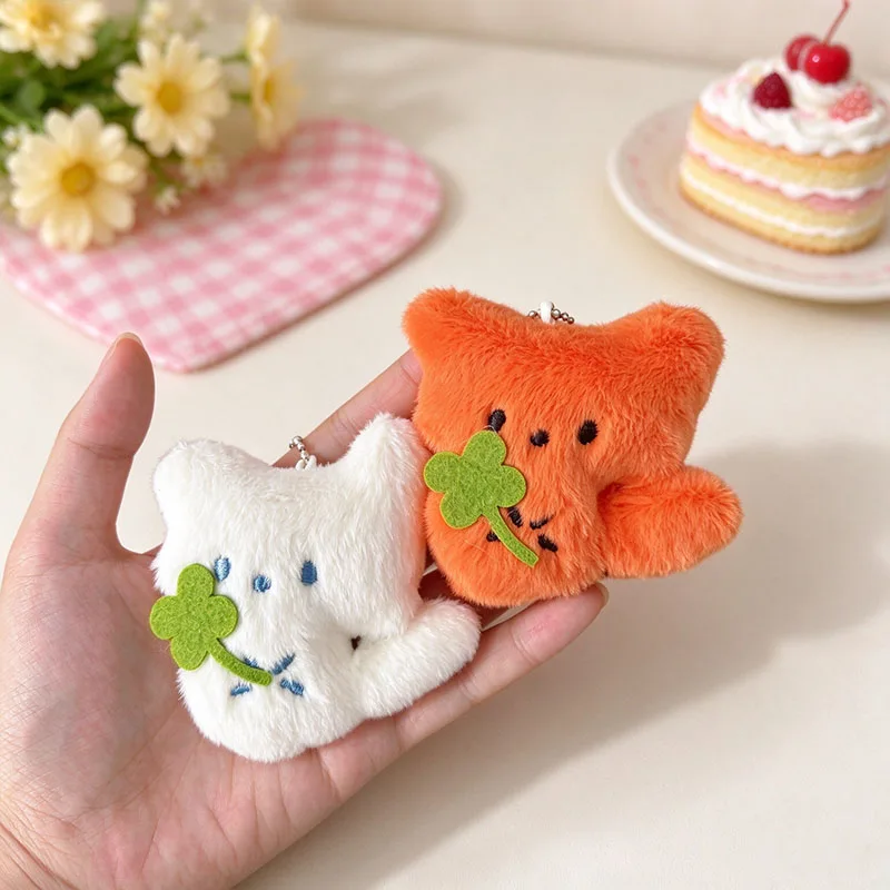 Cute Kawaii Fox Plush Toy Keychain Fluffy Soft Cute Backpack Bag Pendant Practical Animal Keychain Charms Keychains Gifts
