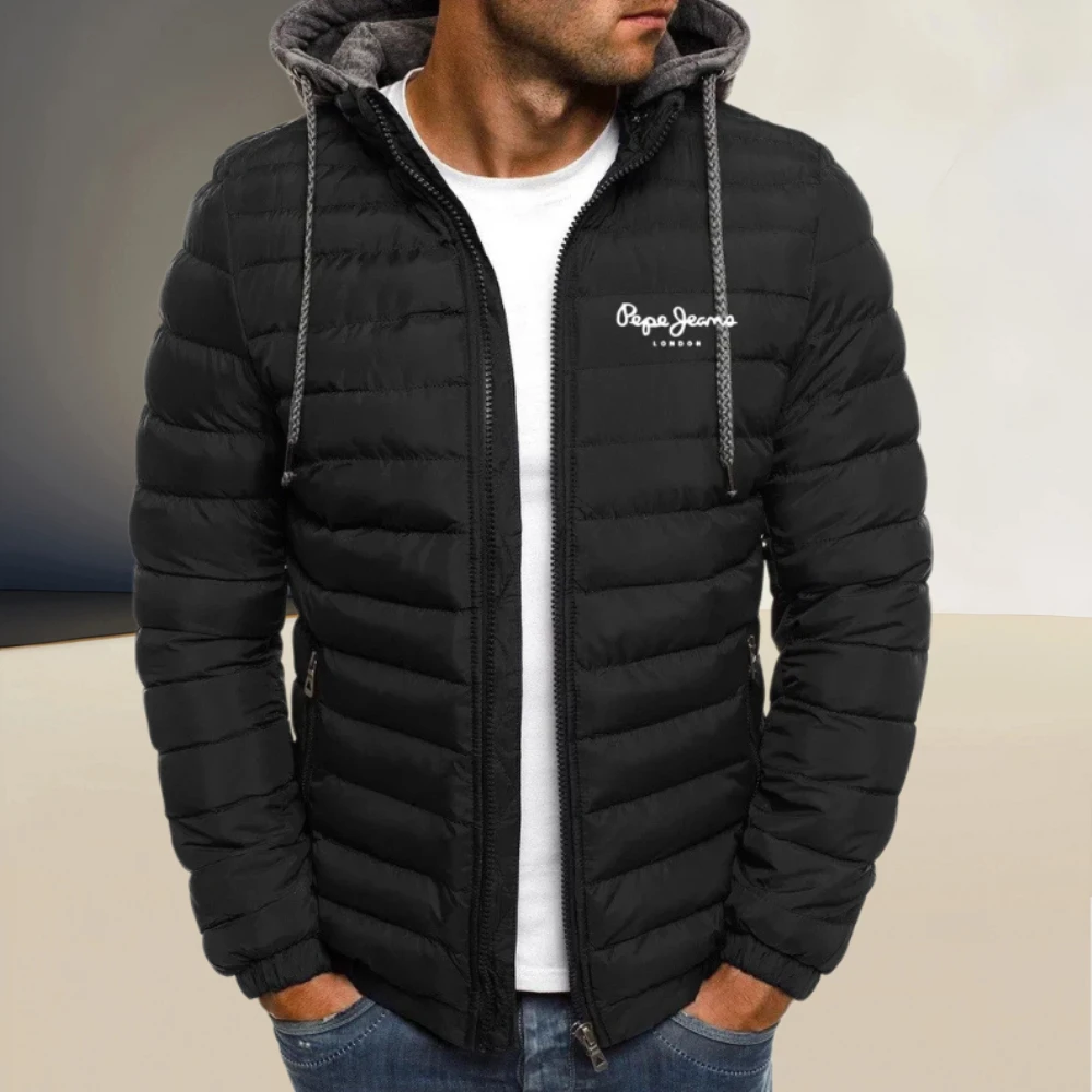 

Мужская свободная одежда больших размеров Осень/Зима 2026 - Спортивная одежда для активного отдыха - Модный уличный стиль - Теплая куртка с капюшоном