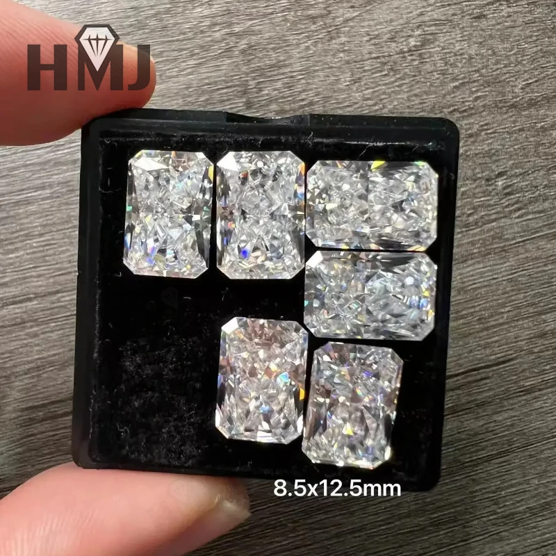 

Lab Grown Moissanite Stones Radiant Cut Crushed Ice D Color VVS1 Clarity High-quality DIY Ring Necklace Earrings Main Materials
