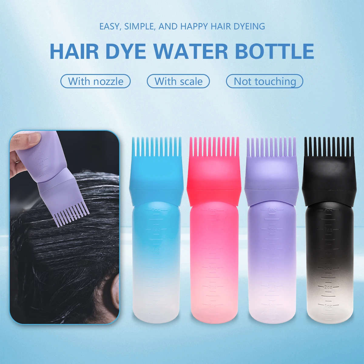 3 Color Coloring Bottle For Hair Professional Hairdressing Dyeing Comb Bottles Barbershop Hairdresser Supplies 120ml