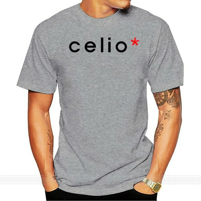 Celio Logo T-shirt Men's Size Reguler Tshirt O-neck Summer Personality Fashion Men T-shirts