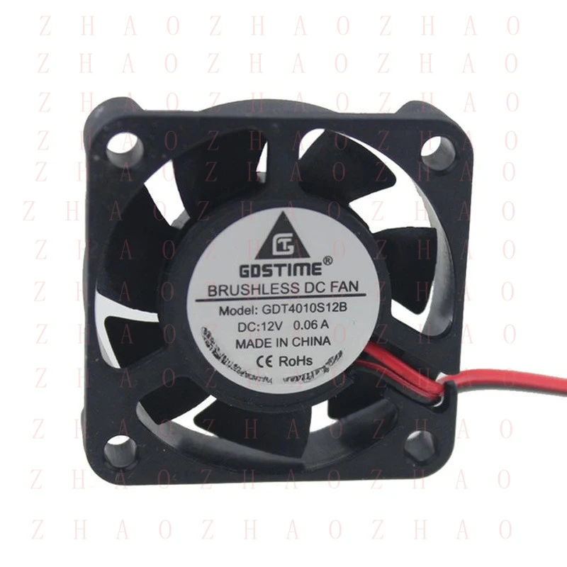 L+ for 12V 40mm GDT4010S12B DC Brushless 2pin 40x40x10mm CPU Laser Printer Cooling fans