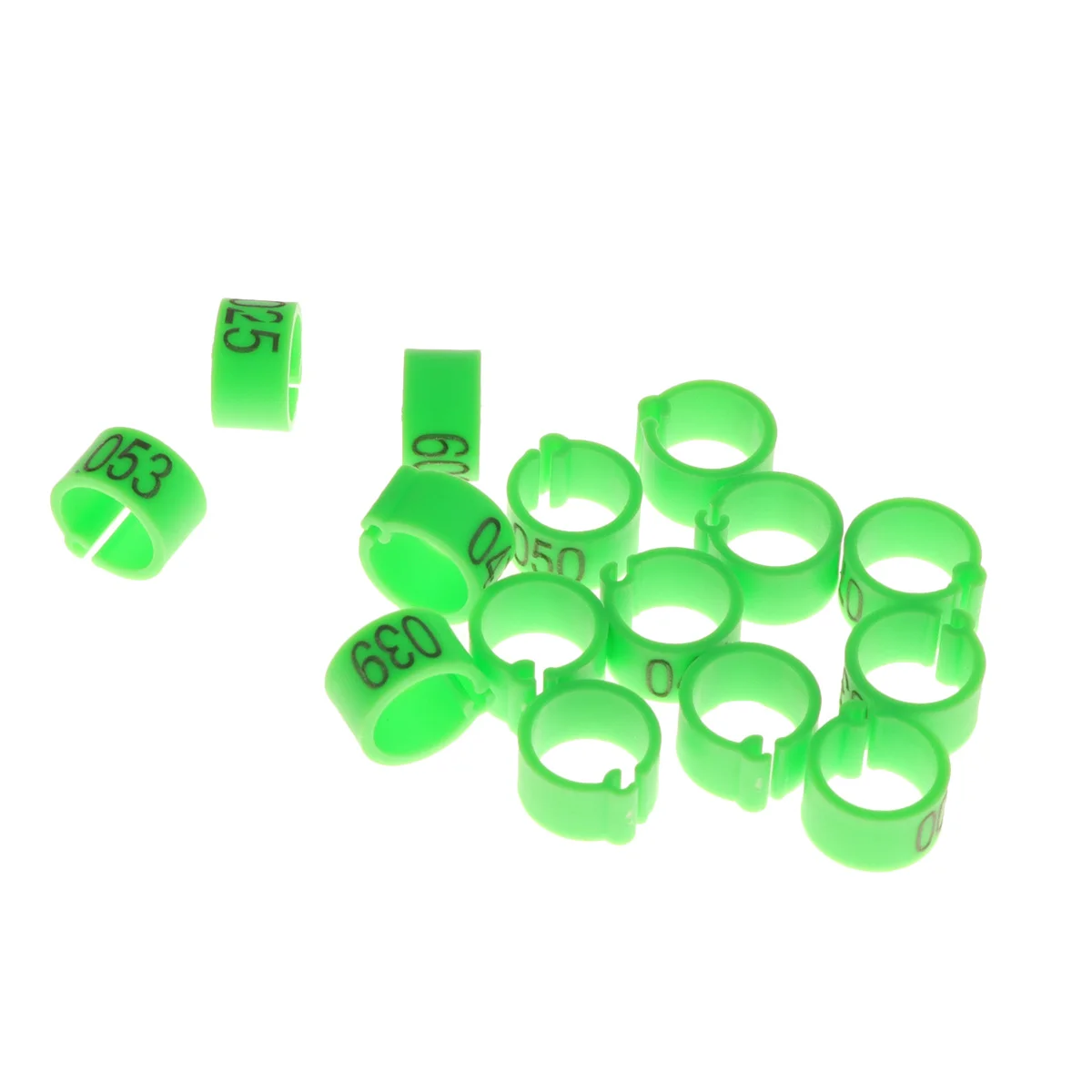 

100 pcs 8Mm Digital Foot For Parrot Pigeon Bird Plastic Opening Ring Green Pet Supplies Bird Identification Rings Pigeon