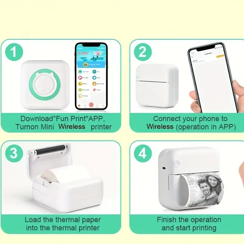 Mini stampante portatile senza inchiostro tascabile stampante termica Wireless BT per foto ricevute note etichetta Memo per Smartphone IOS Android