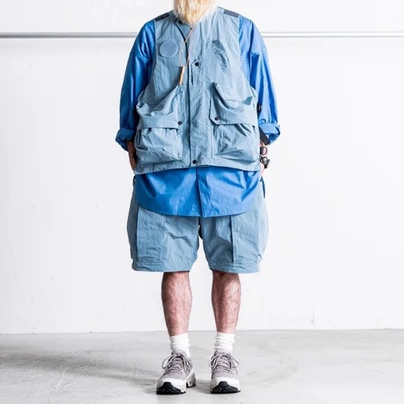 Japanese Retro Multi Pocket Vest Casual Sleeveless Jacket Men's Outdoor Style