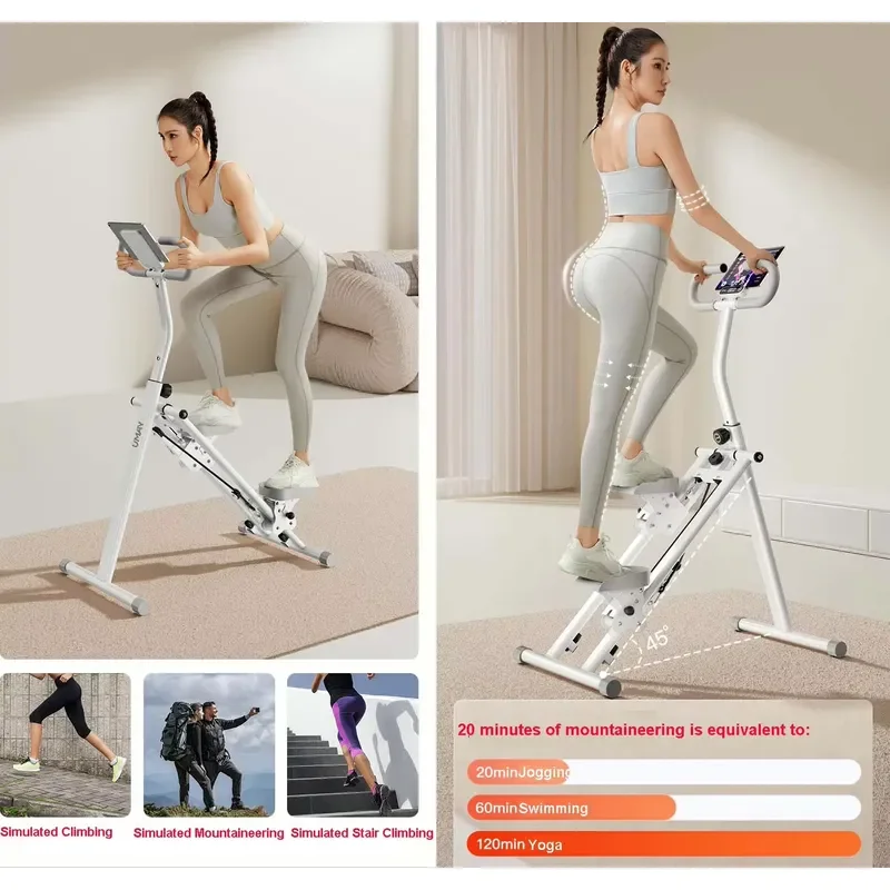 Multifunctional Indoor Stair Climber Adjustable Height 120kg Load Bearing Speed Display Home Fitness Aerobic Exercise Machine