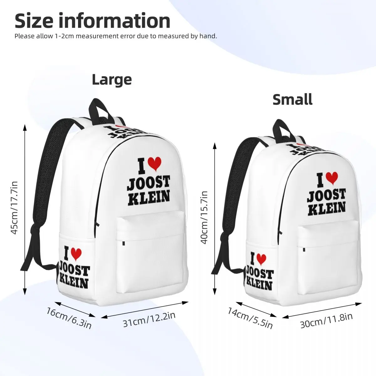 I Love Joost Klein Eurovisions 2024 zaino per uomo donna moda studente escursionismo Daypack borsa a tracolla College leggera