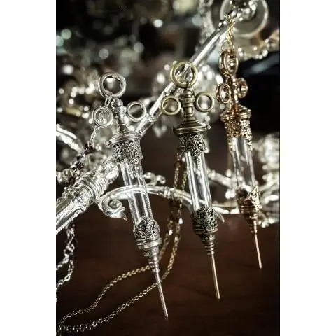Original Medieval Syringe Necklace Potion Bottle