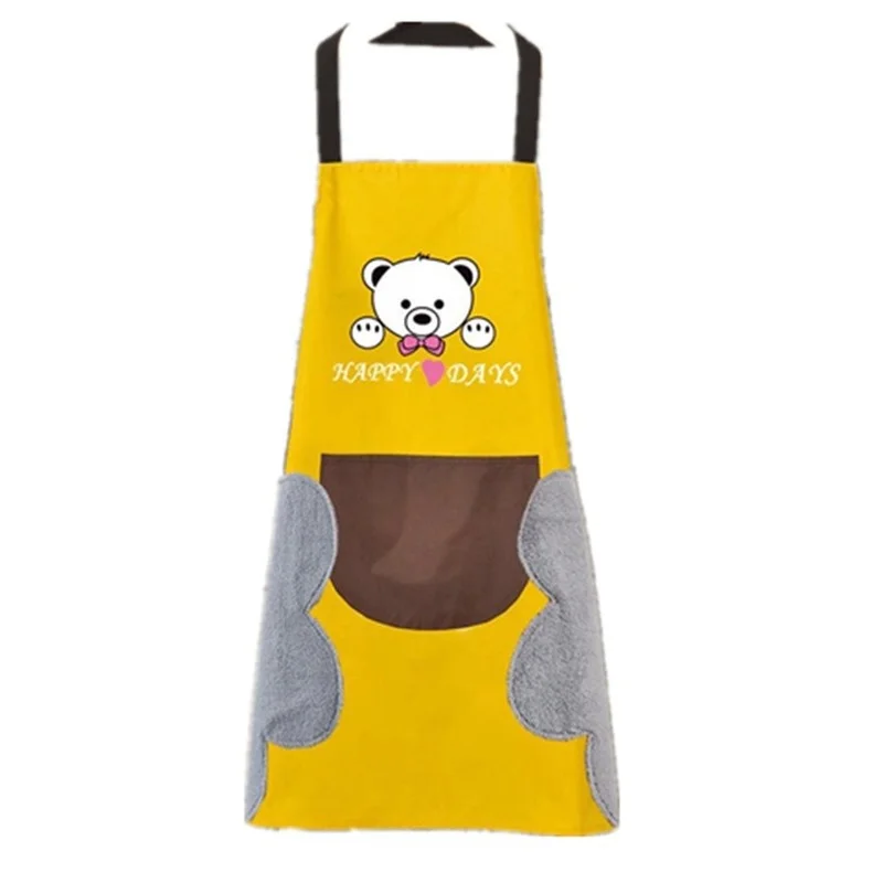 stain home kitchen cooking waist Korean creative cute bear hanging neck towel apron oversleeve